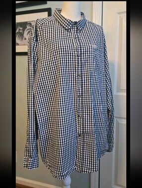 Columbia Black White Check Men’s 2XT  Button Down  Long Sleeve Shirt